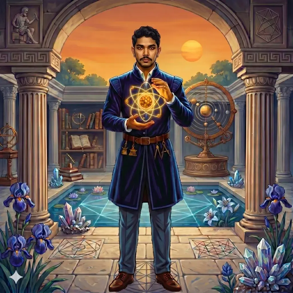 Sid rendered as a scientist watching the dusk arc